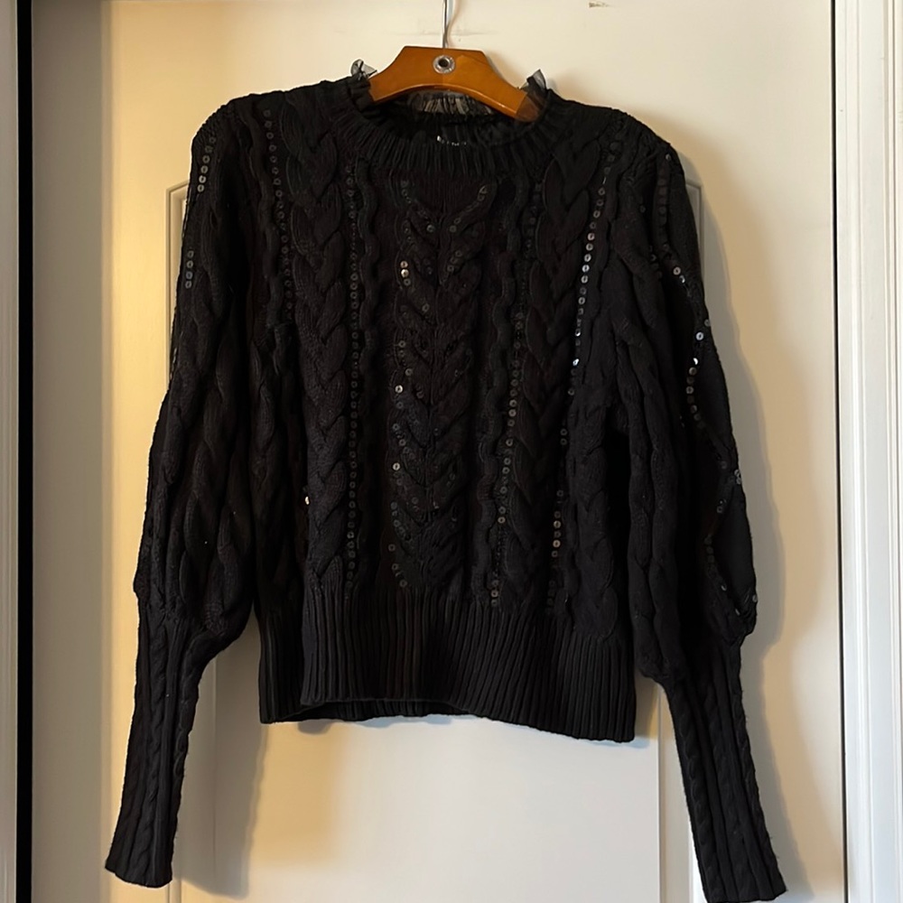 Express sparkly cableknit sweater. NWT. Size medium